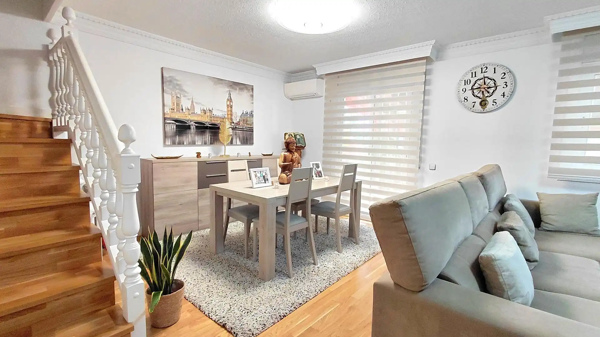 Dining room of Houses for sale in Polinyà  with Air Conditioner, Private garden and Parquet flooring