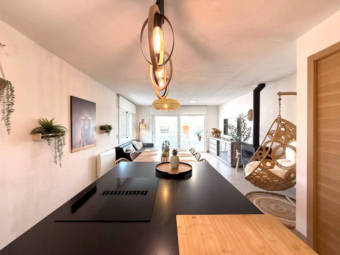 Wohnzimmer von Einfamilien-Reihenhaus zum Verkauf in Cambrils mit Klimaanlage, Heizung und Terrasse