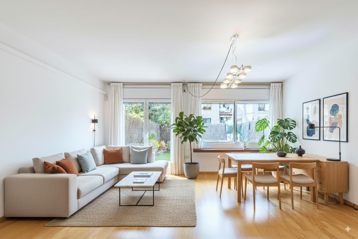 Living room of Single-family semi-detached for sale in Sant Cugat del Vallès  with Air Conditioner, Heating and Private garden