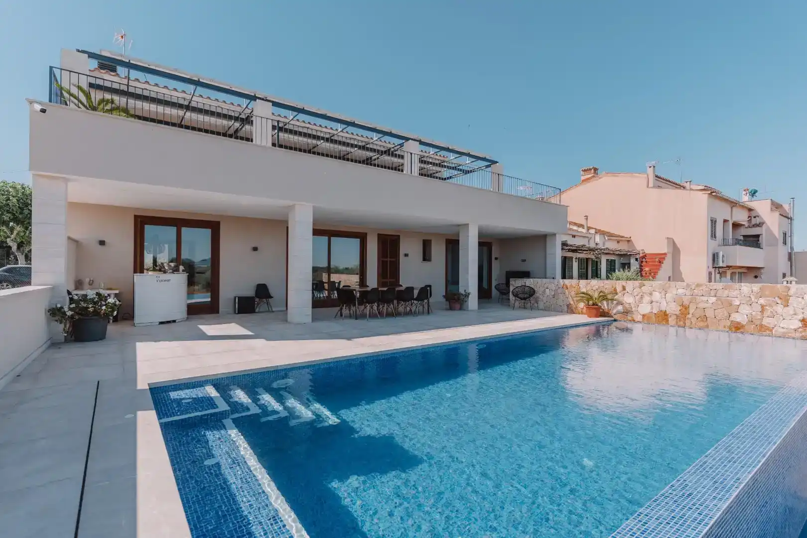 Swimming pool of Flat for sale in Santa Eugènia  with Air Conditioner, Private garden and Parquet flooring