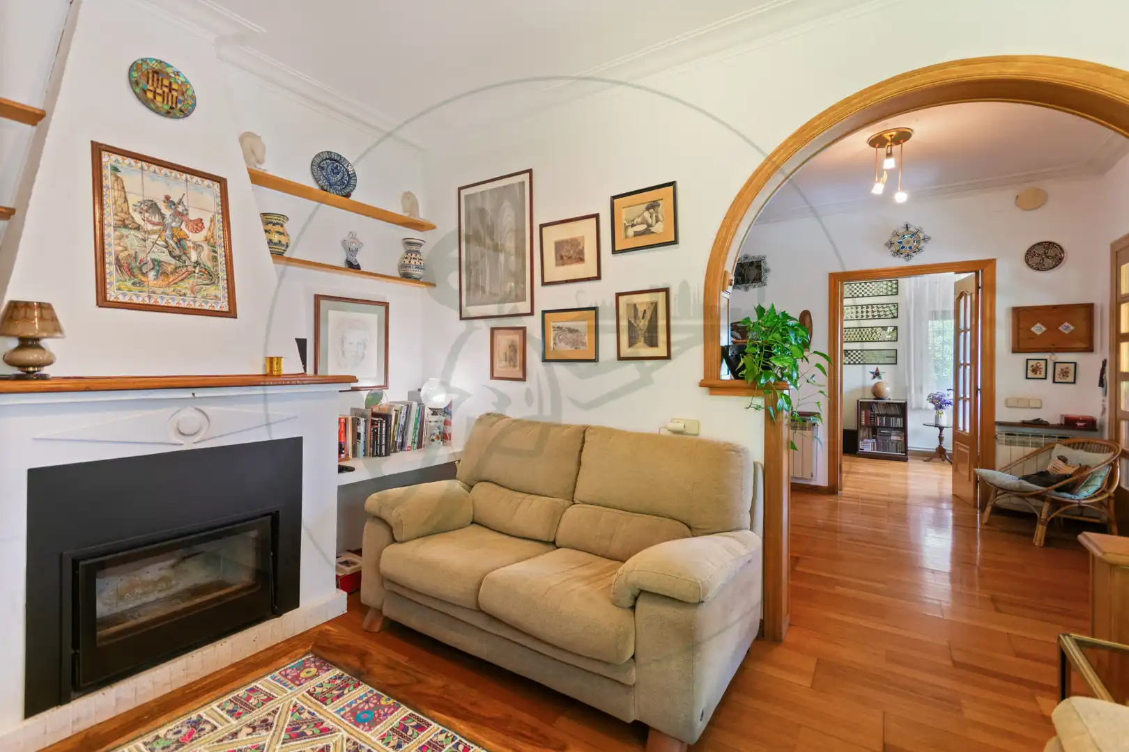 Living room of Houses for sale in Sant Cugat del Vallès  with Heating, Private garden and Parquet flooring