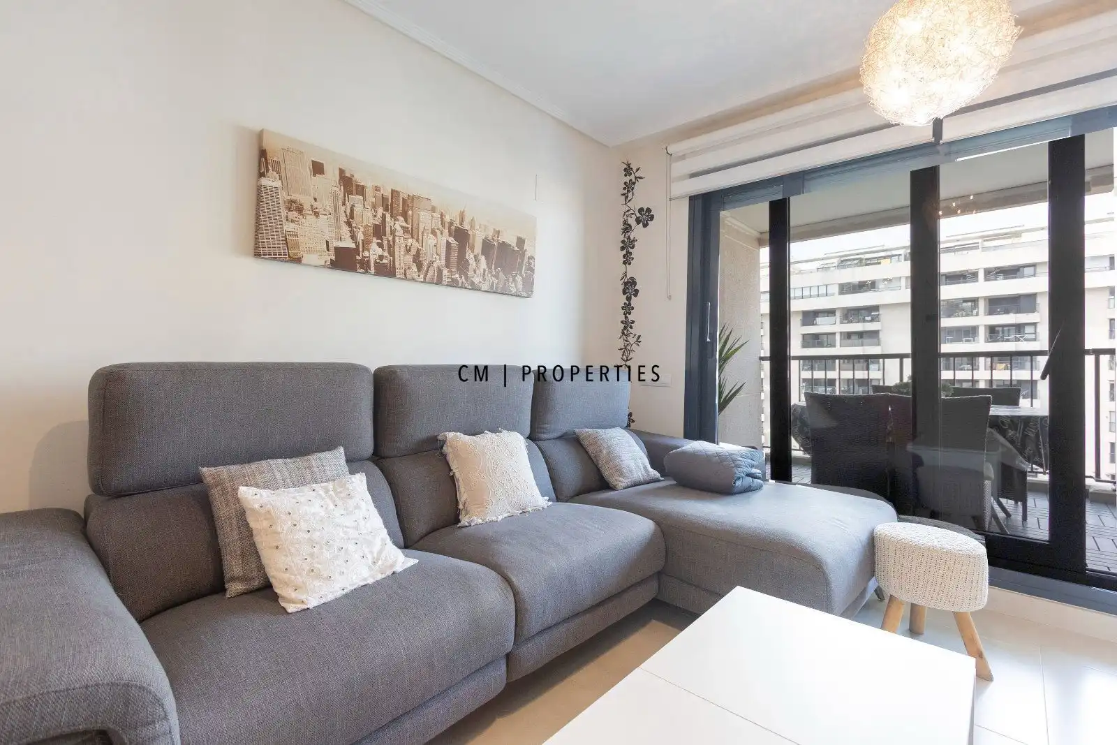 Living room of Flat for rent in Alboraya  with Air Conditioner, Terrace and Swimming Pool