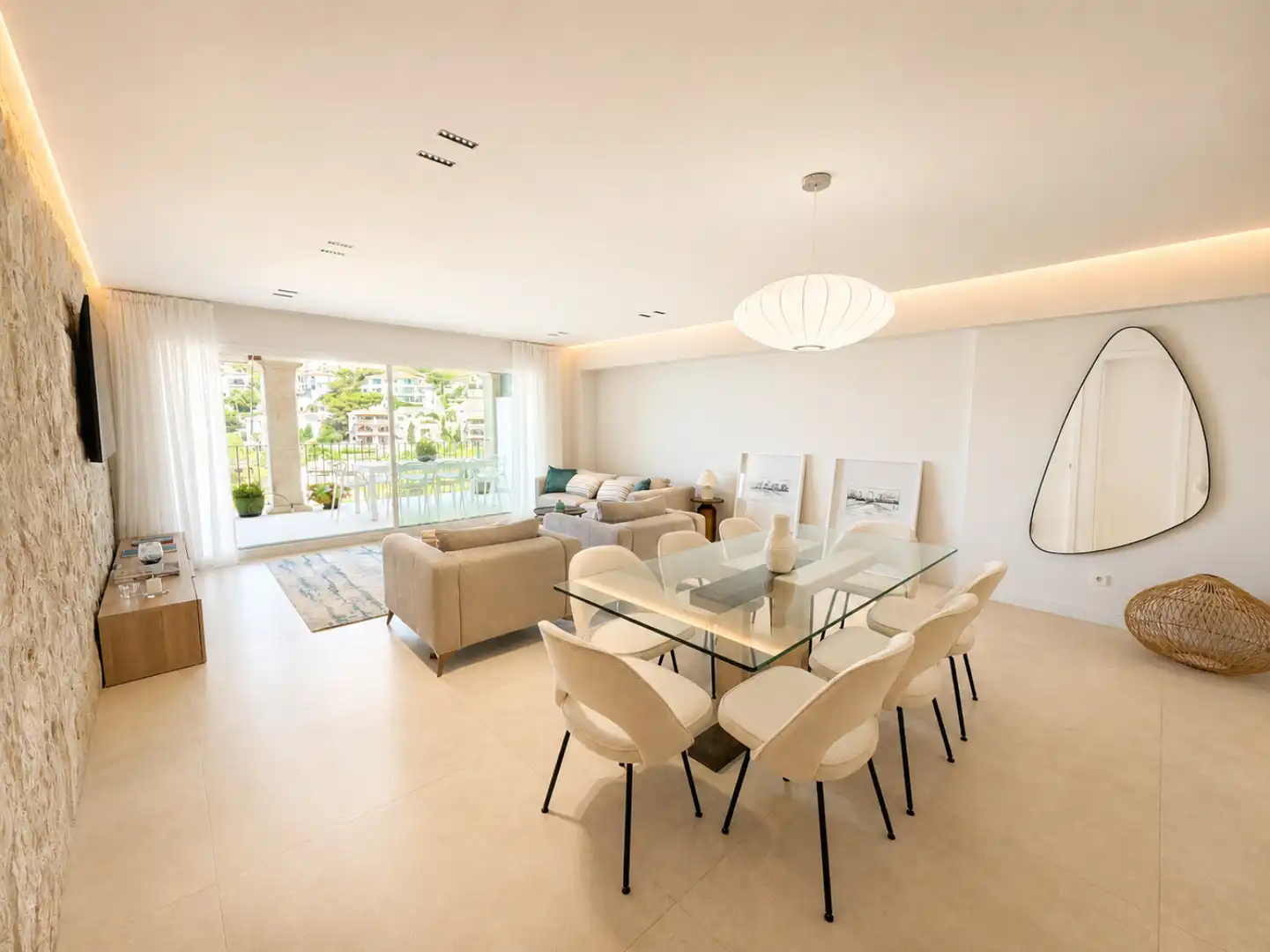 Wohnzimmer von Wohnung zur Miete in Andratx mit Privatgarten, Terrasse und Schwimmbad