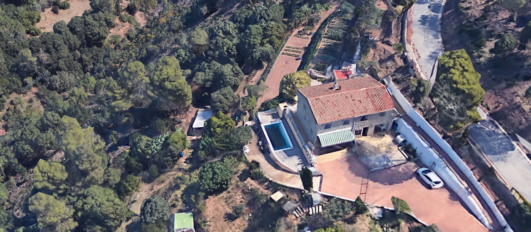 Vista exterior de Casa adosada en venda en Terrassa amb Aire condicionat, Traster i Piscina