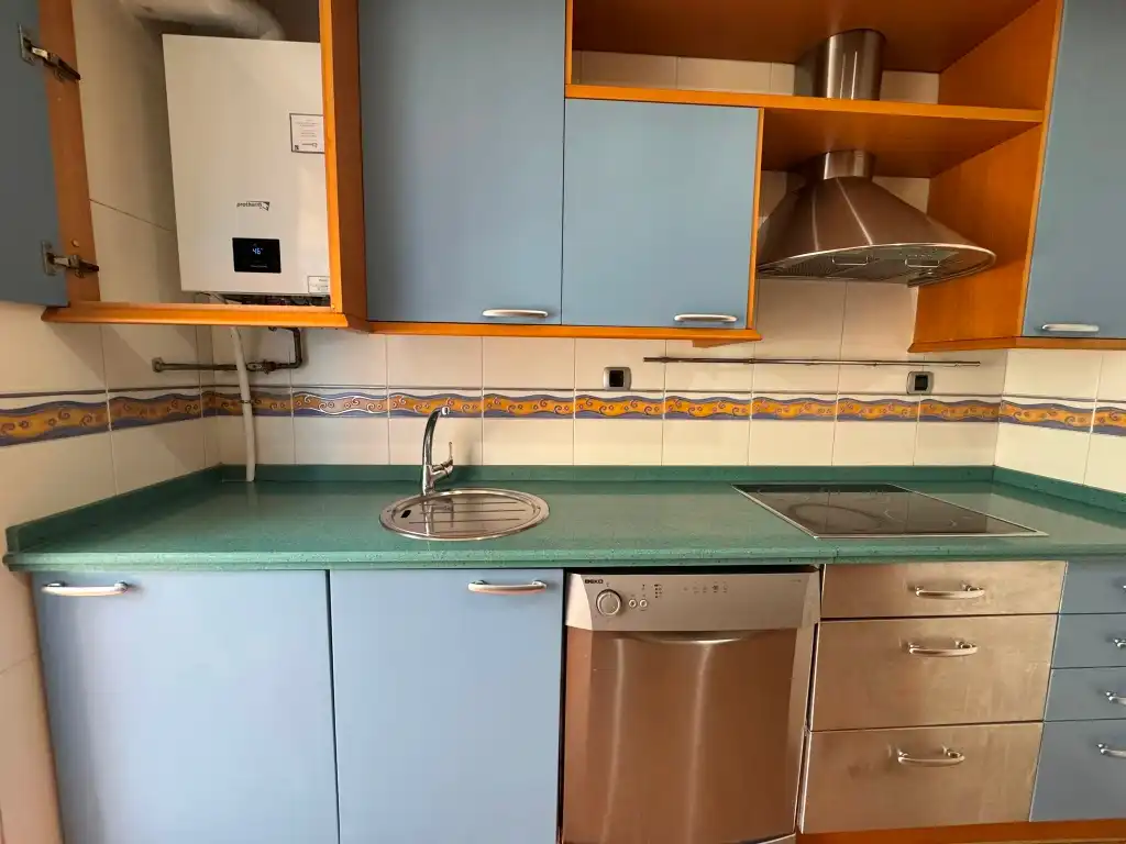 Cuina de Pis de lloguer en Gijón  amb Calefacció, Parquet i Moblat
