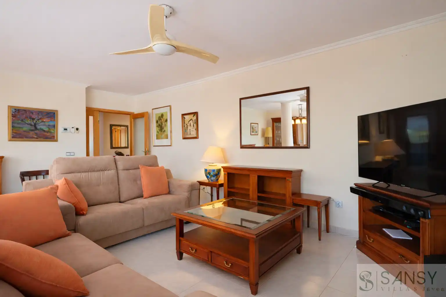 Sala d'estar de Apartament en venda en Jávea / Xàbia amb Aire condicionat, Calefacció i Piscina comunitària