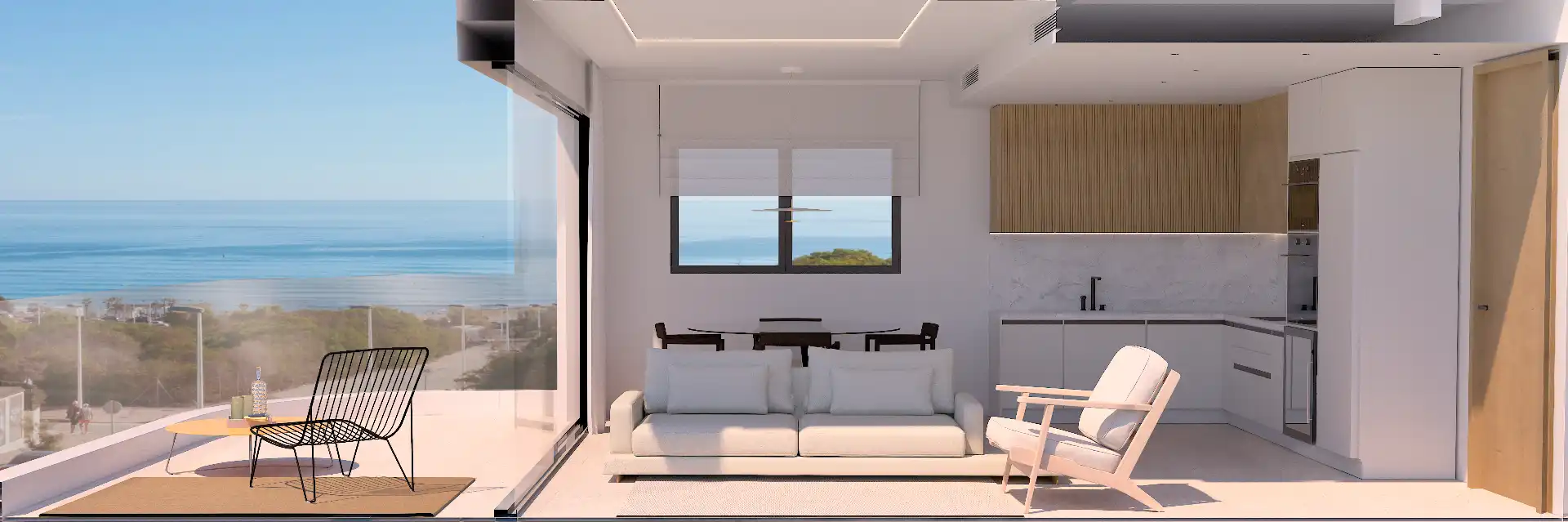 Wohnzimmer von Wohnung zum Verkauf in Torrevieja mit Klimaanlage und Gemeinschaftspool