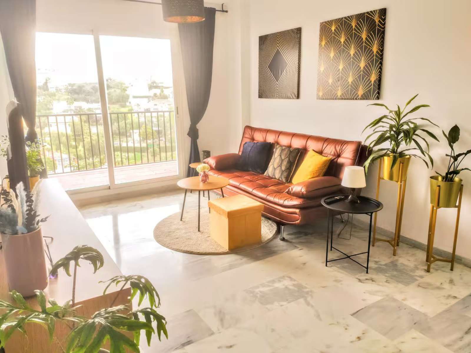 Living room of Apartment for share in Mijas  with Air Conditioner, Terrace and Furnished