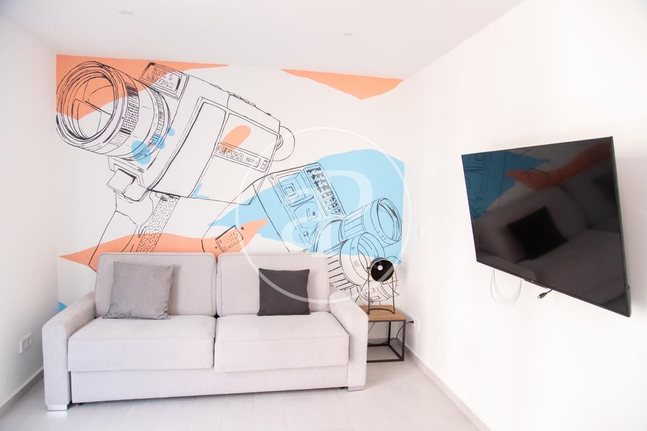 Sala d'estar de Pis de lloguer en  Valencia Capital amb Aire condicionat, Calefacció i Moblat