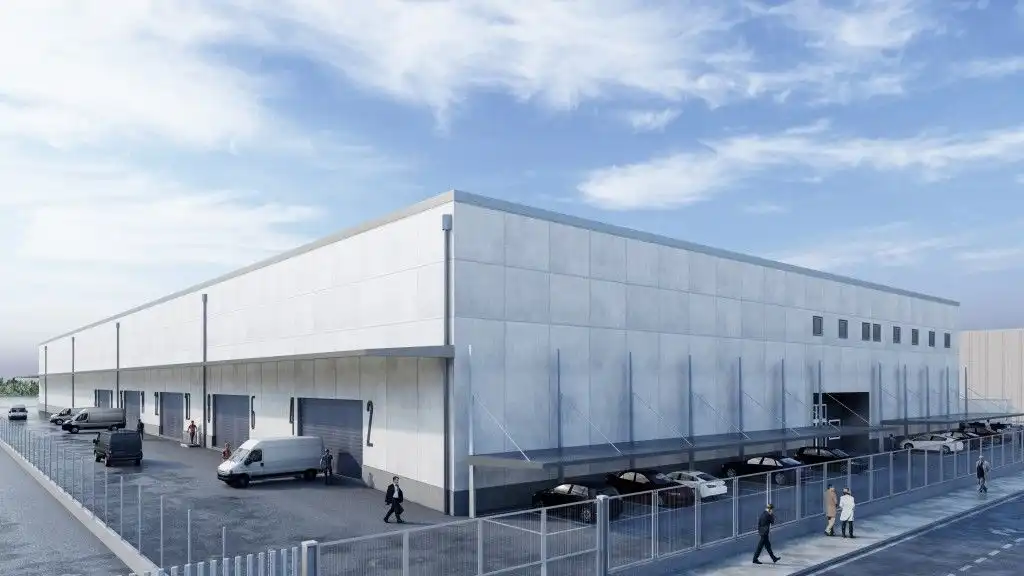 Vista exterior de Nave industrial de alquiler en Getafe
