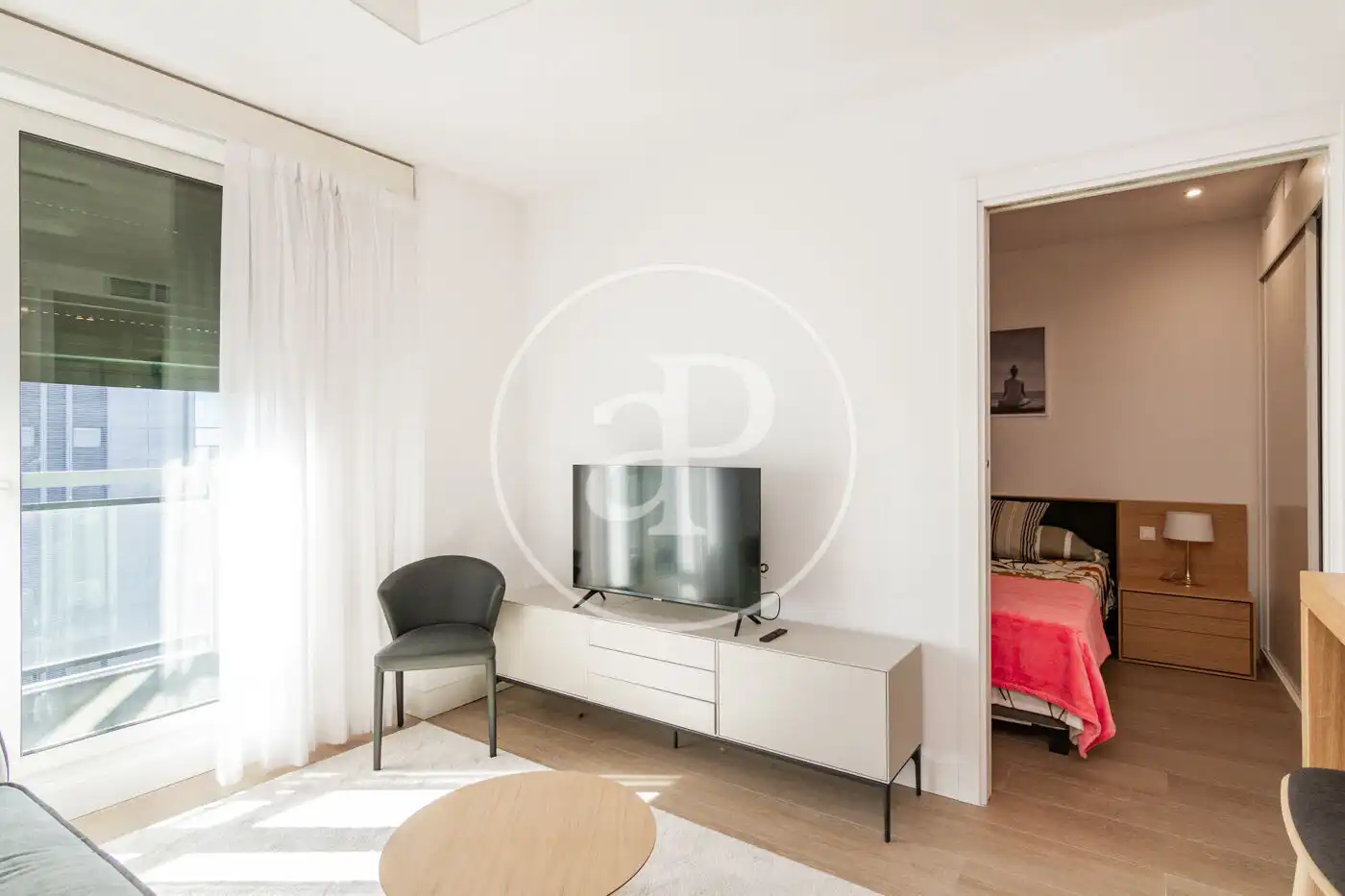 Wohnzimmer von Wohnung zur Miete in Madrid mit Klimaanlage, Heizung und Privatgarten