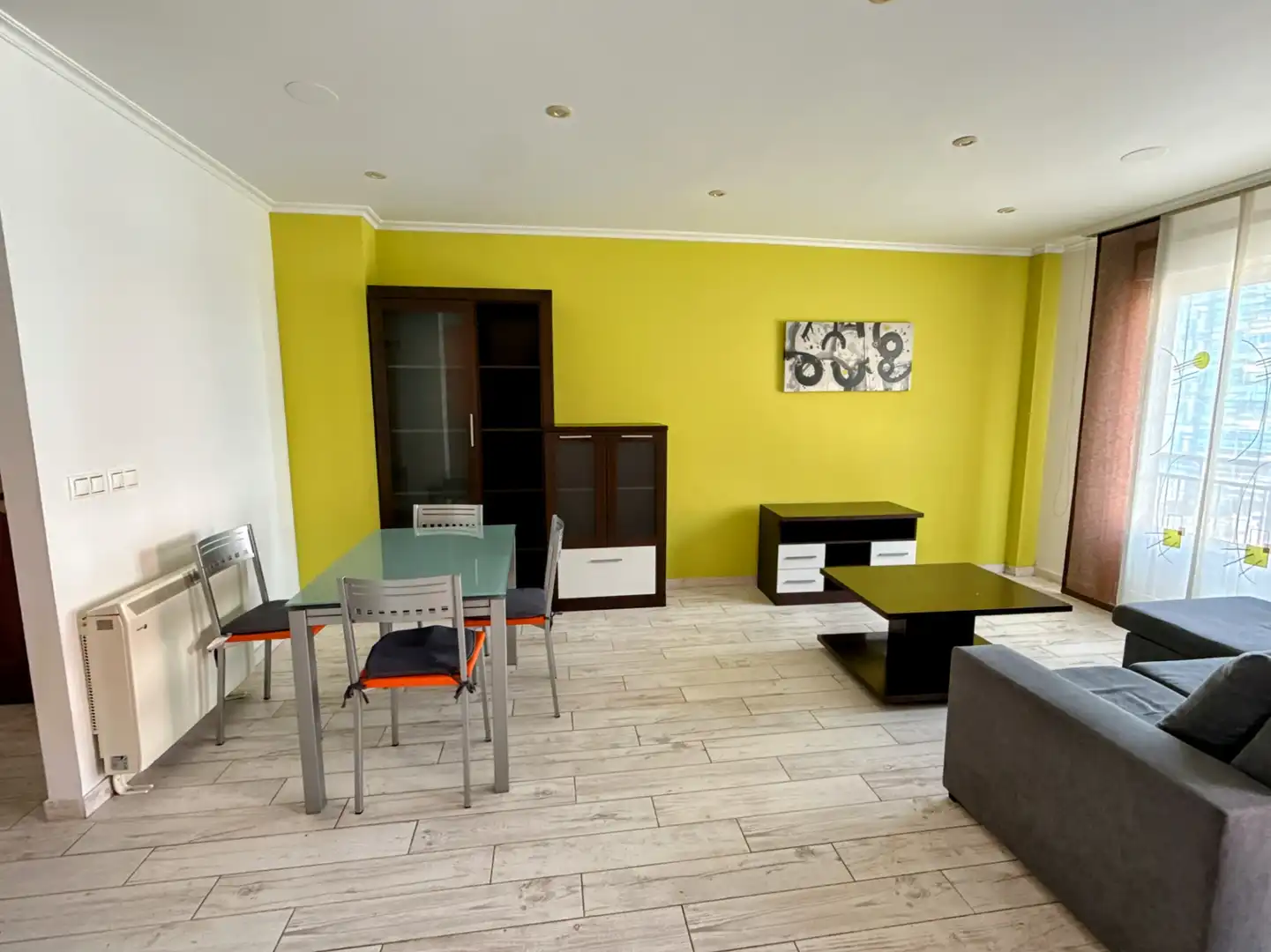 Living room of Flat for rent in Santa Comba  with Heating, Parquet flooring and Terrace