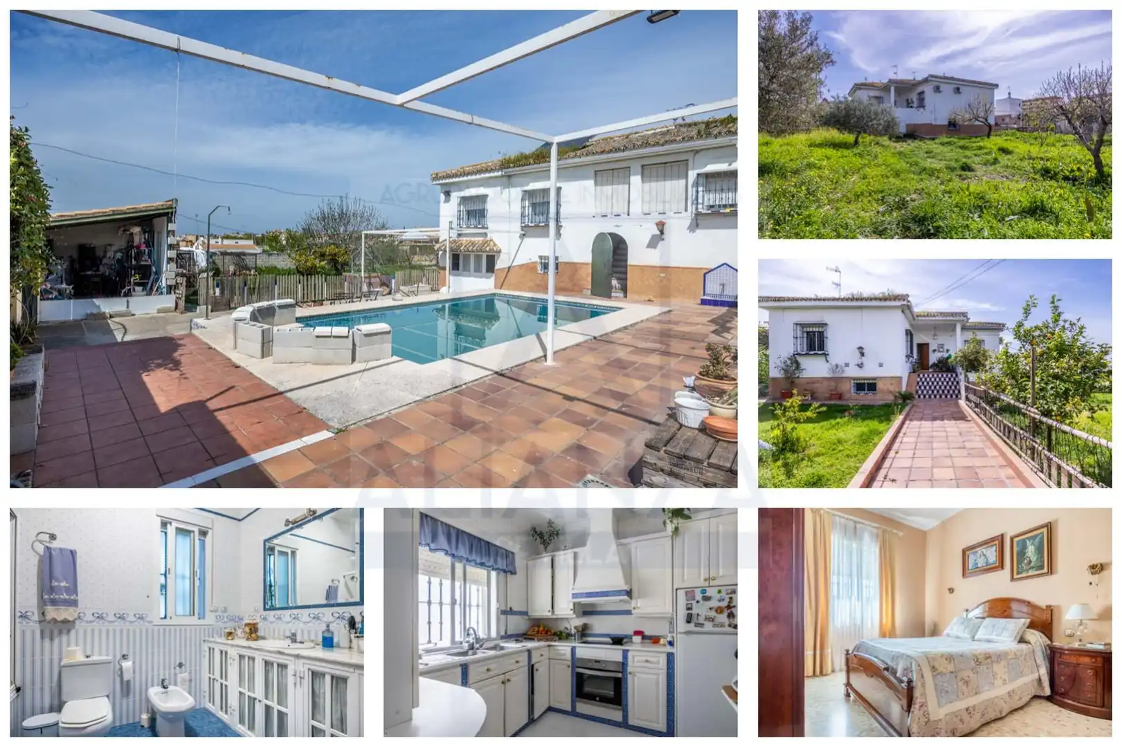 Vista exterior de Casa o chalet en venta en Salteras con Aire acondicionado, Jardín privado y Piscina