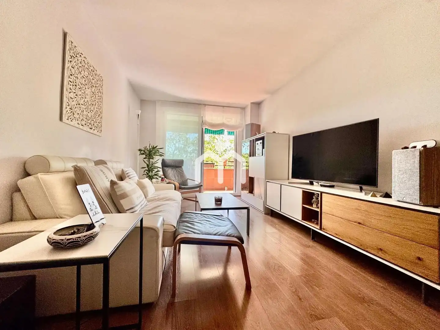 Sala de estar de Piso en venta en Badalona con Aire acondicionado, Calefacción y Parquet