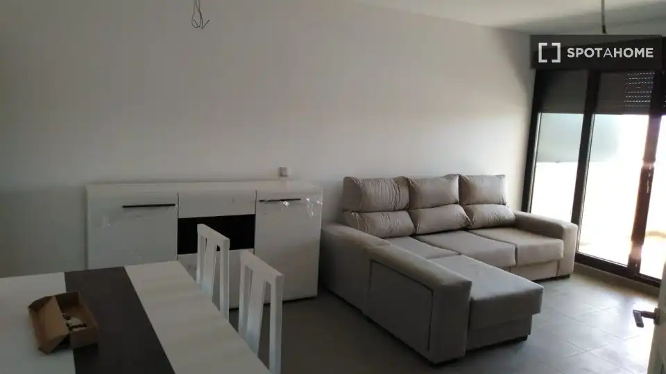 Sala d'estar de Apartament per a compartir en Málaga amb Aire condicionat, Terrassa i Moblat