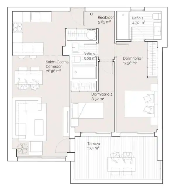 Apartamento con terraza en venta en Torre de Benagalbón, imagen 10