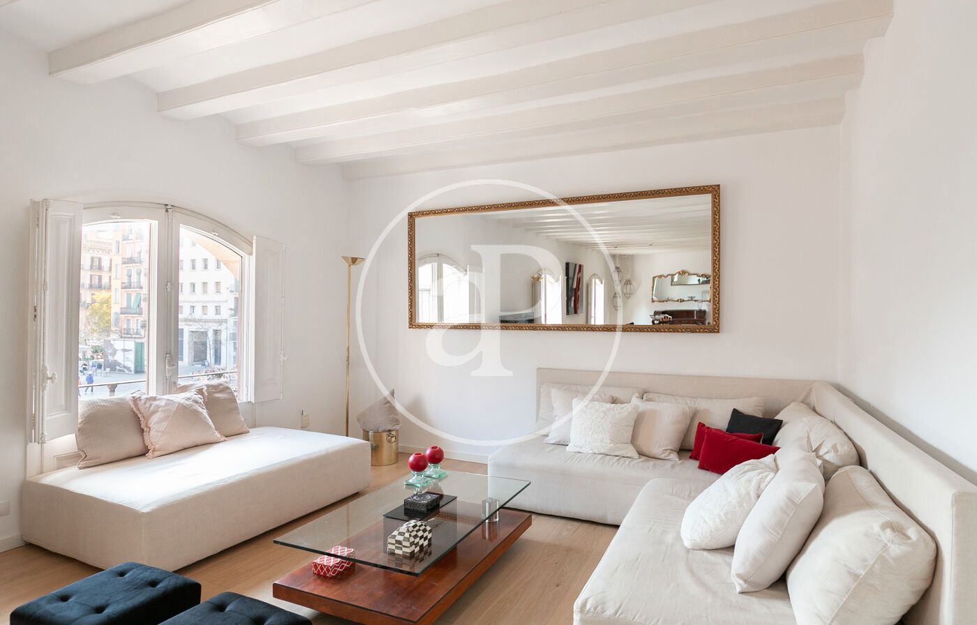 Sala d'estar de Pis de lloguer en  Barcelona Capital amb Aire condicionat, Calefacció i Terrassa
