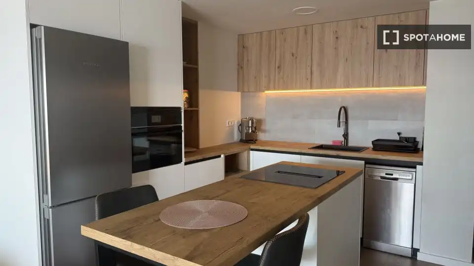 Cuina de Apartament per a compartir en Calpe / Calp amb Aire condicionat, Terrassa i Moblat