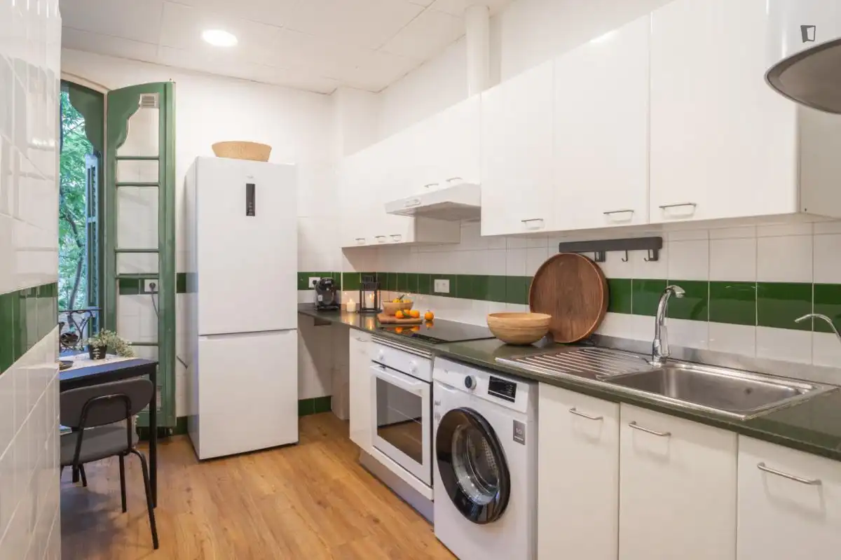 Cocina de Apartamento para compartir en  Palma de Mallorca con Amueblado, Horno y Lavadora