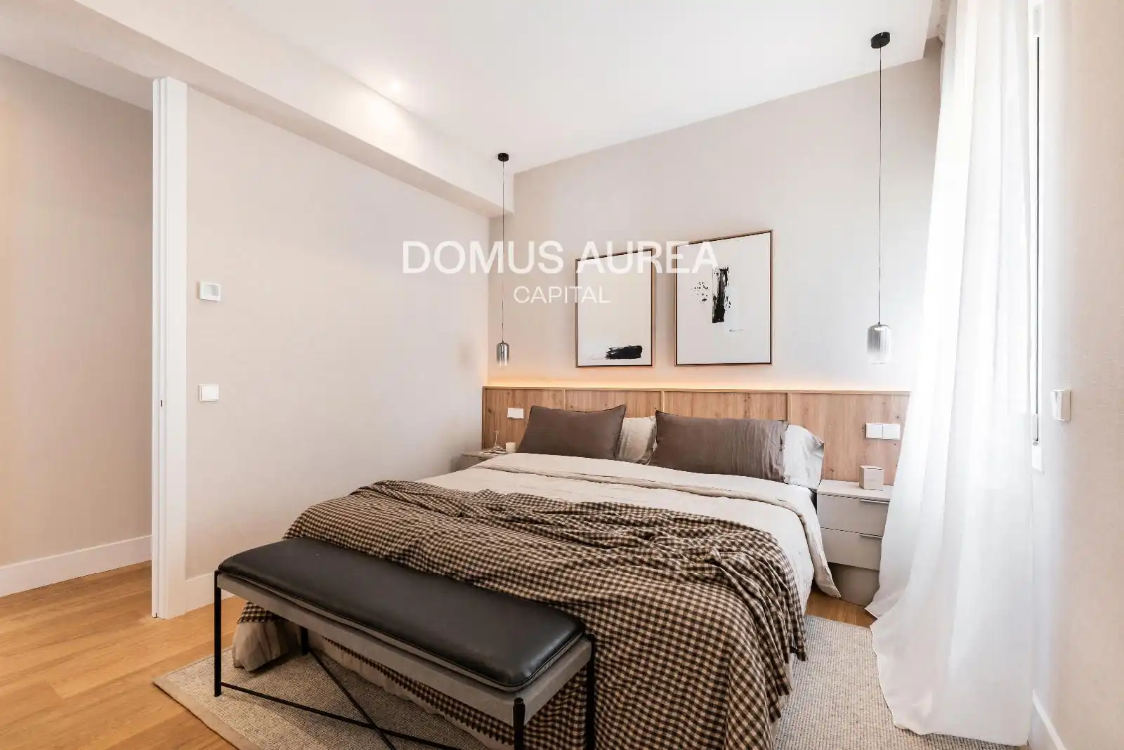 Schlafzimmer von Wohnung zum Verkauf in Madrid mit Klimaanlage, Parkett und Möbliert