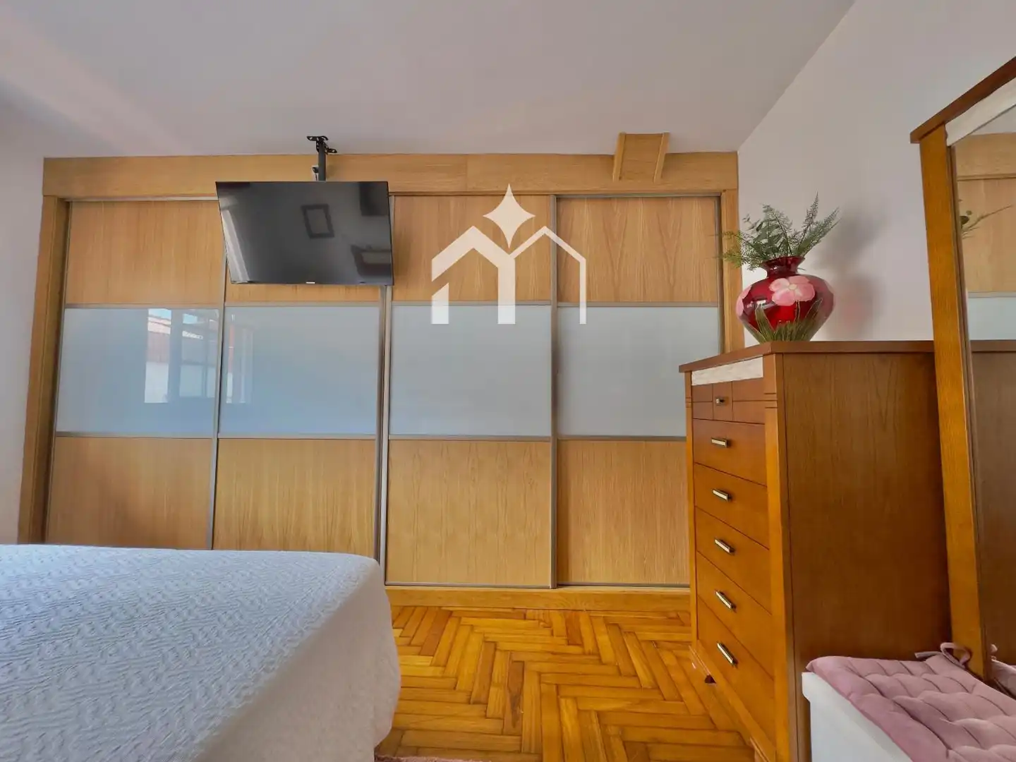 Dormitori de Apartament en venda en Moaña amb Calefacció, Parquet i Terrassa