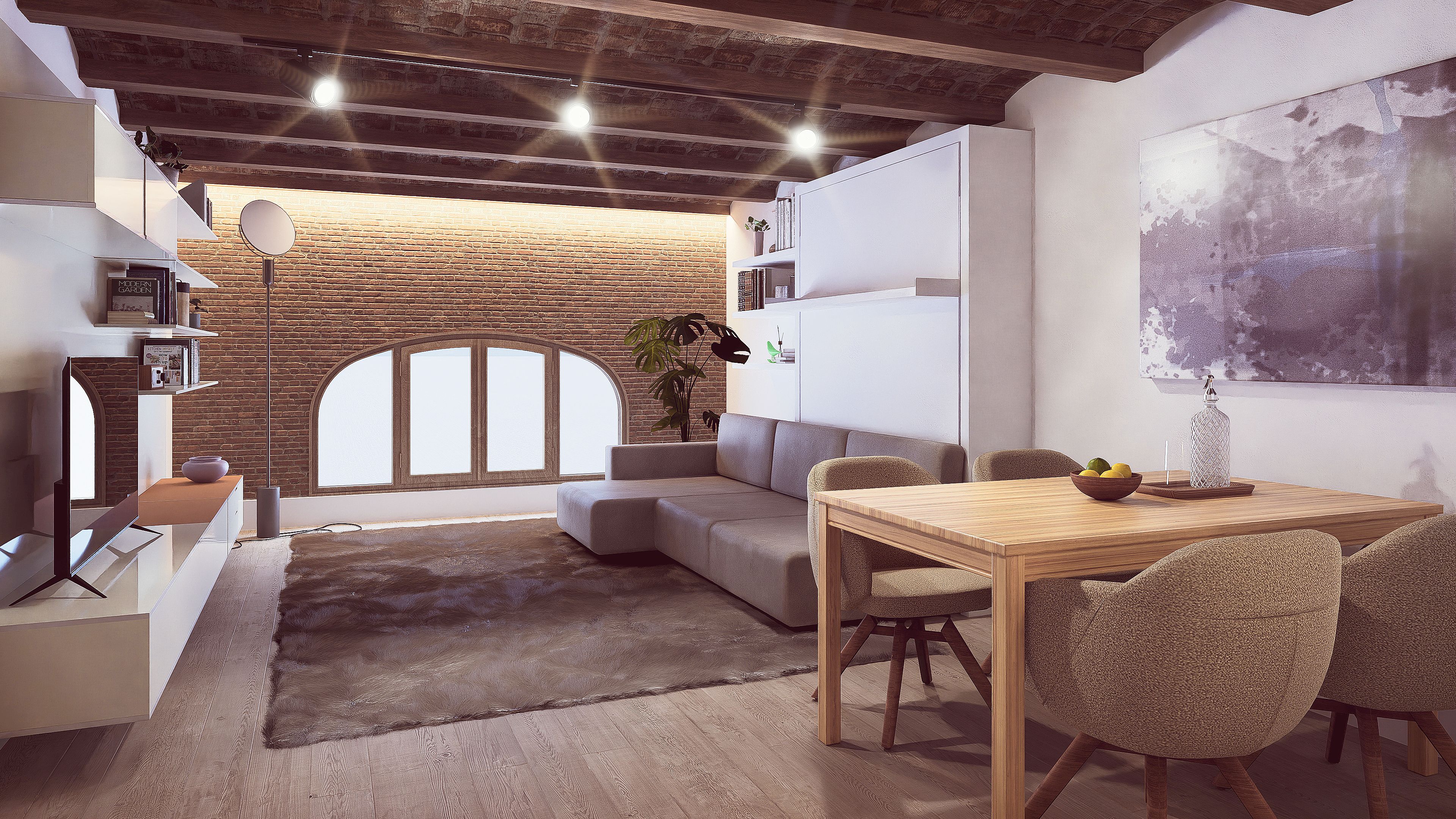 Sala d'estar de Estudi en venda en  Barcelona Capital amb Aire condicionat, Calefacció i Parquet