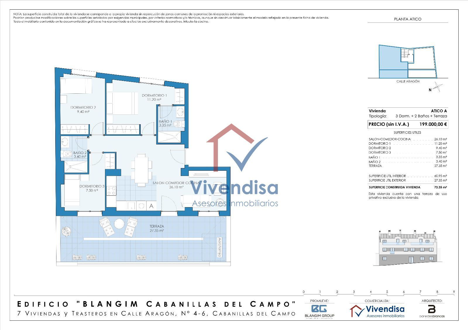 Dachboden zum verkauf in Cabanillas del Campo mit Heizung und Terrasse