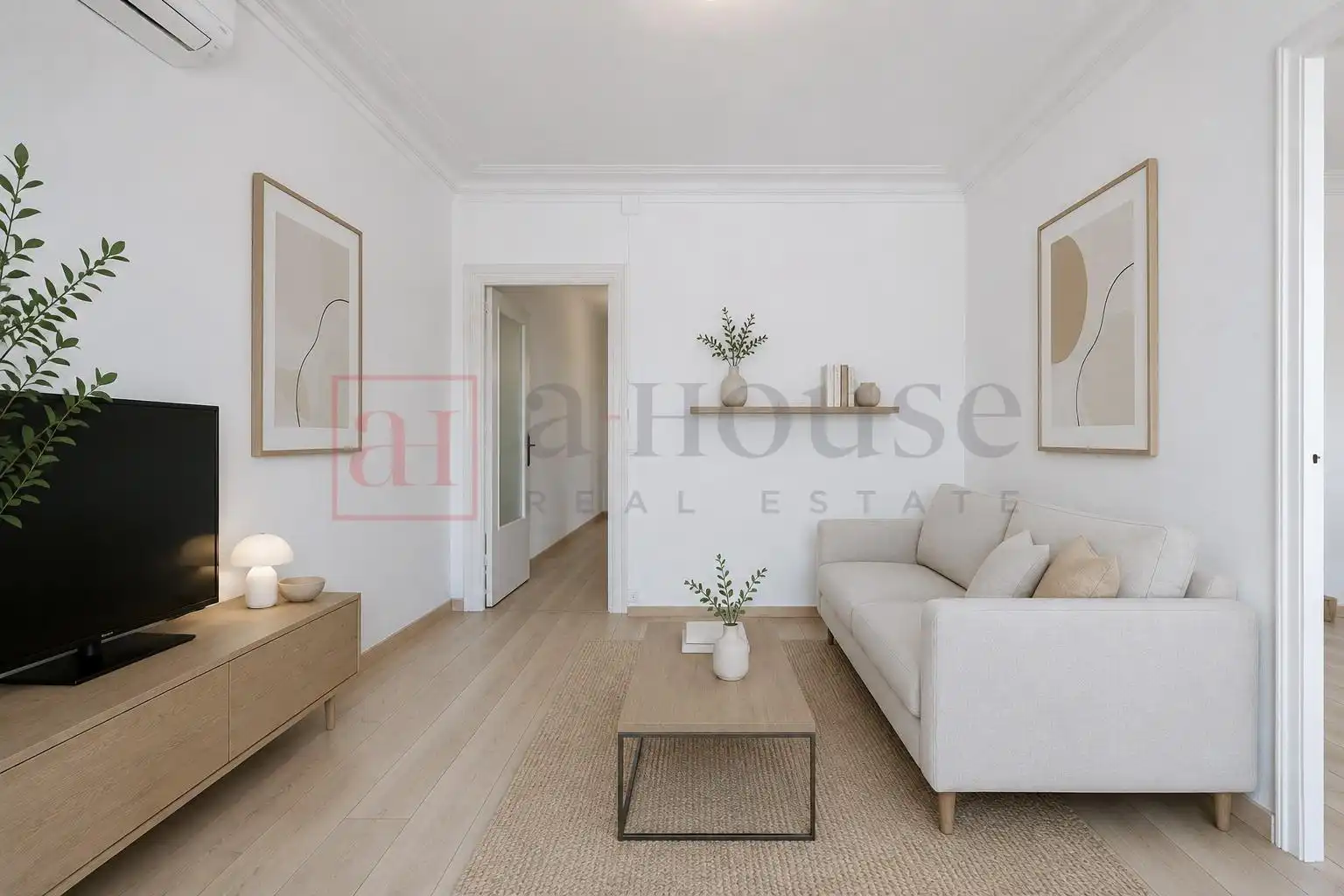 Wohnzimmer von Wohnung zum Verkauf in Barcelona mit Klimaanlage und Heizung