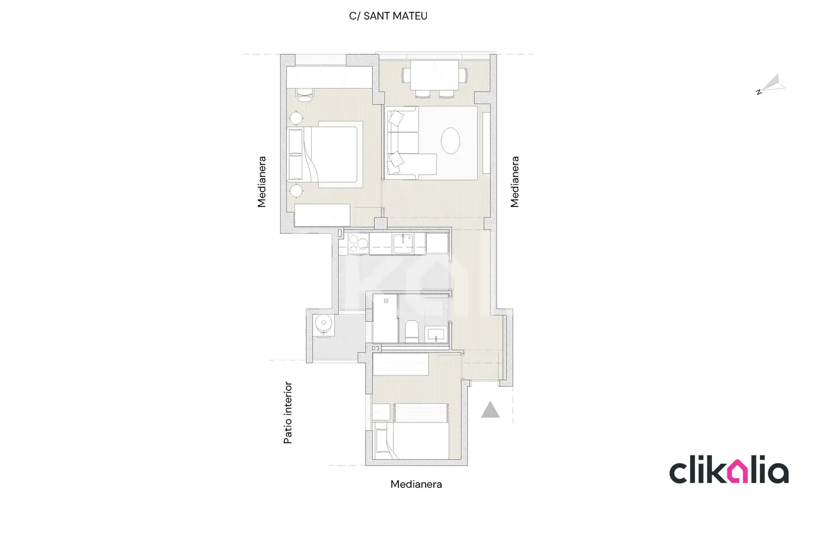 Flat for rent in Alicante / Alacant  with Air Conditioner