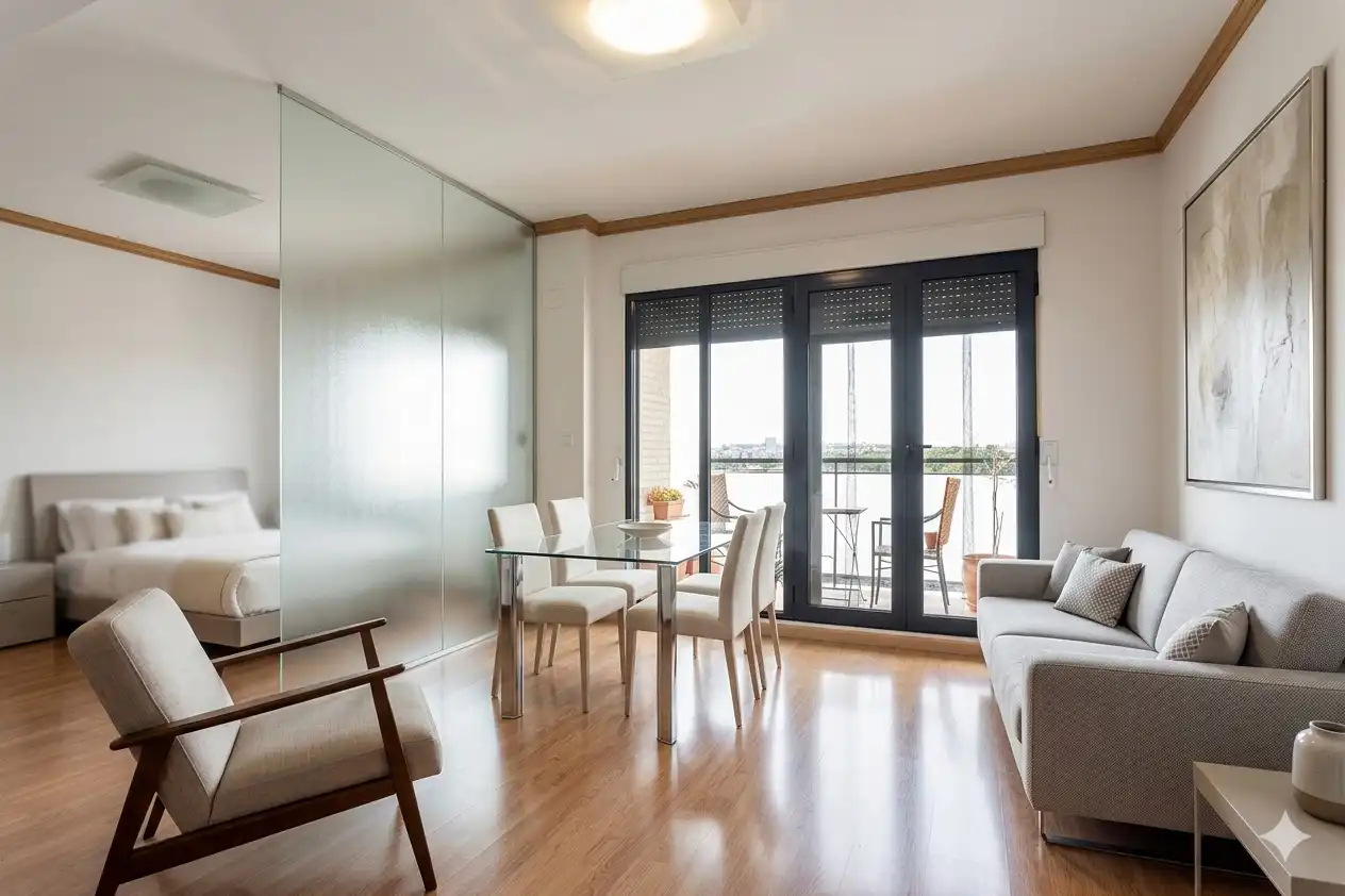 Sala de estar de Estudio en venta en Valencia con Aire acondicionado, Calefacción y Amueblado