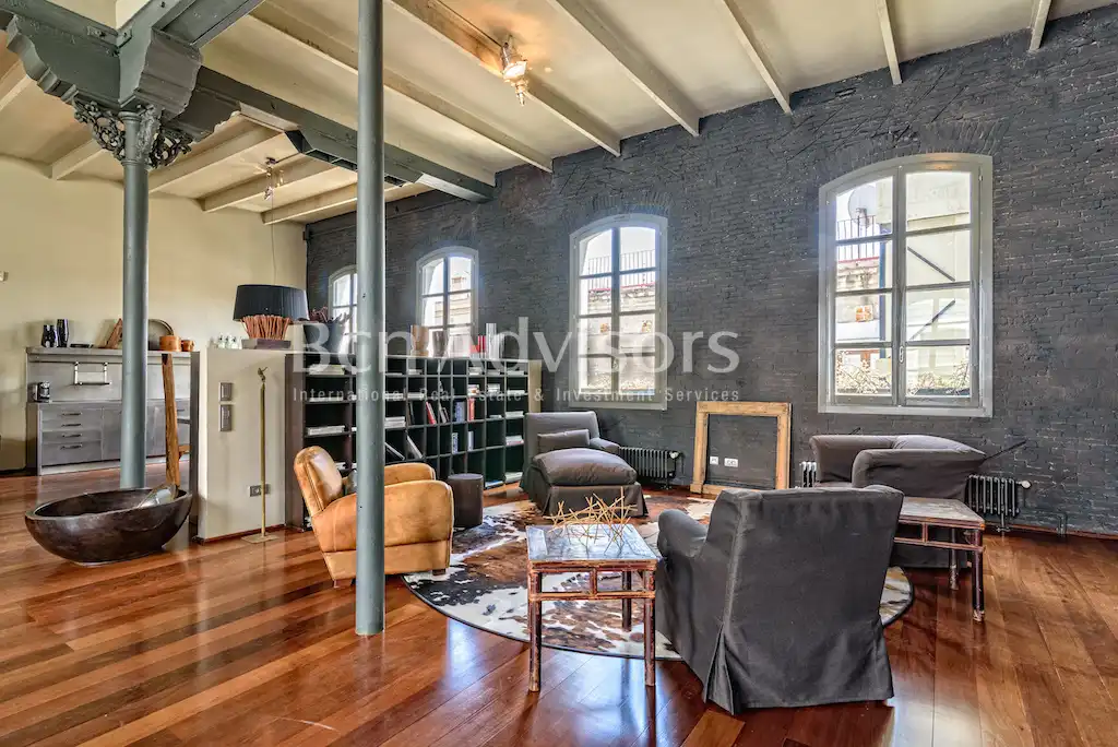 Sala de estar de Ático de alquiler en Barcelona con Aire acondicionado, Calefacción y Terraza