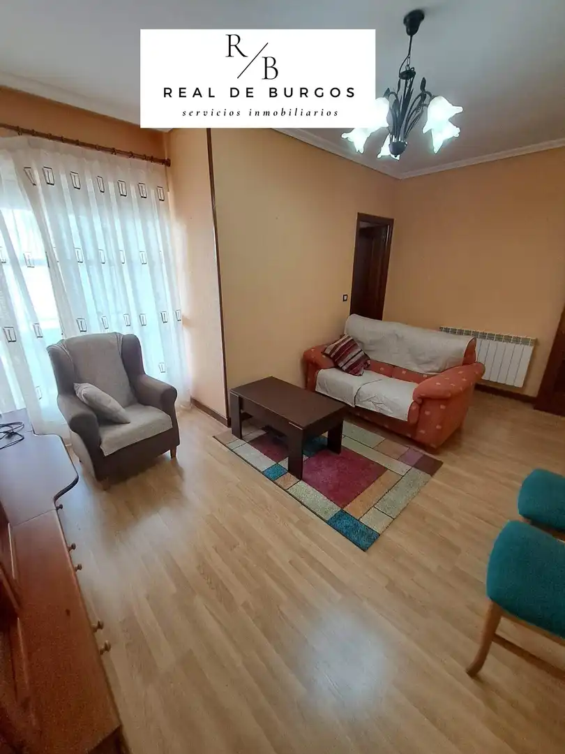 Sala d'estar de Pis de lloguer en Valladolid amb Calefacció, Parquet i Terrassa