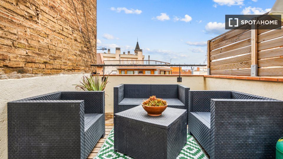 Terrace of Flat to rent in  Barcelona Capital  with Air Conditioner, Heating and Furnished