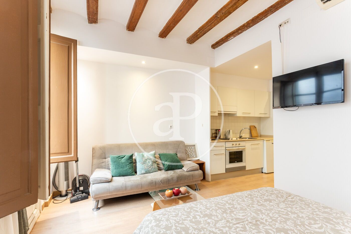 Sala d'estar de Pis en venda en  Barcelona Capital amb Aire condicionat, Calefacció i Moblat