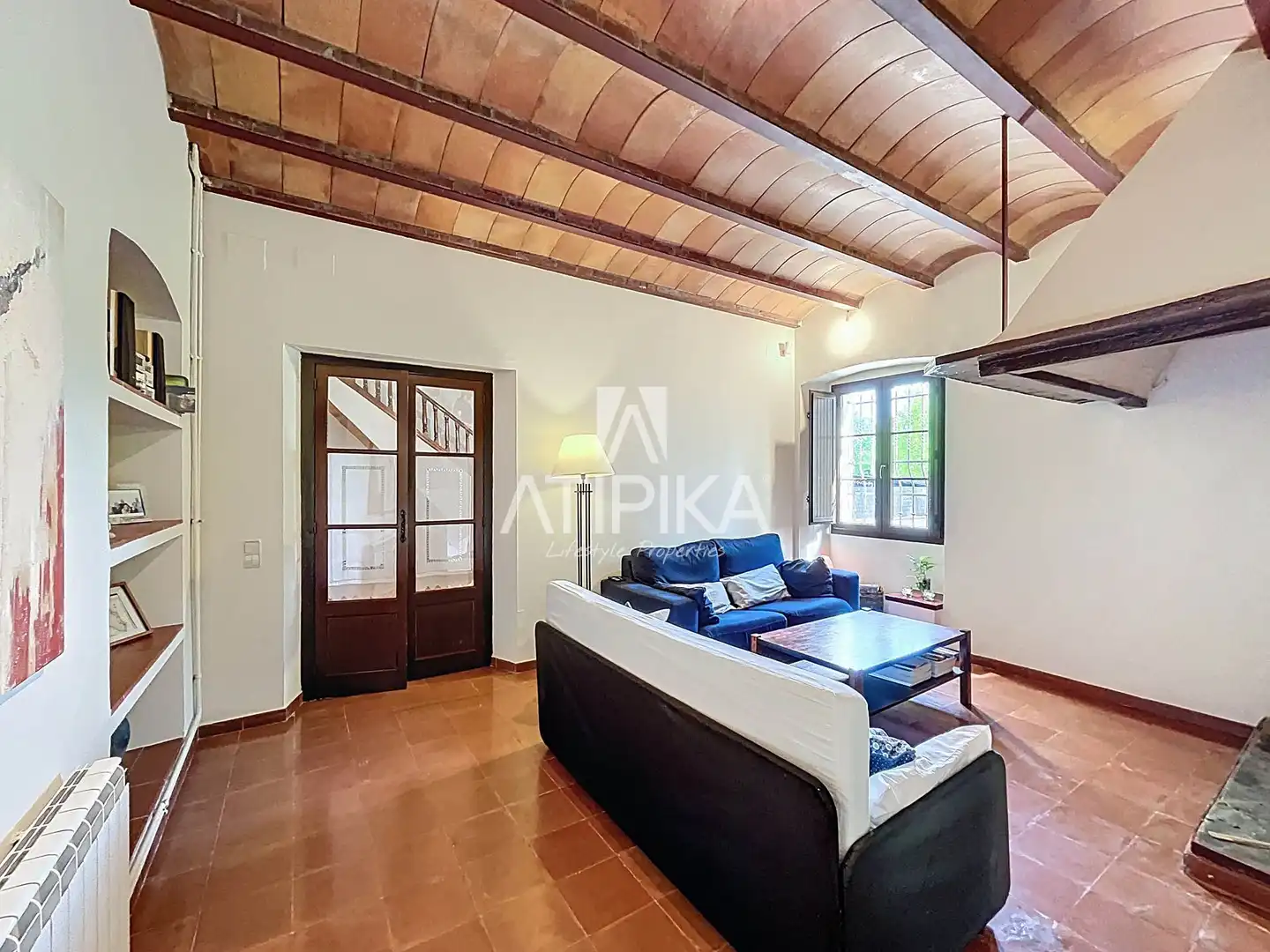Sala de estar de Finca rústica en venta en Vallgorguina con Calefacción, Parquet y Trastero