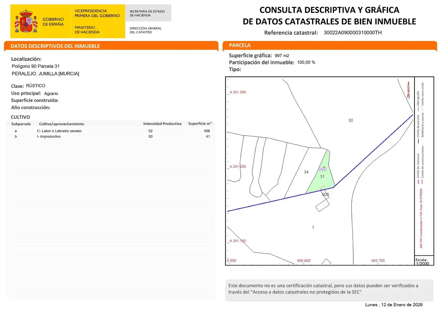 Land for sale in Jumilla