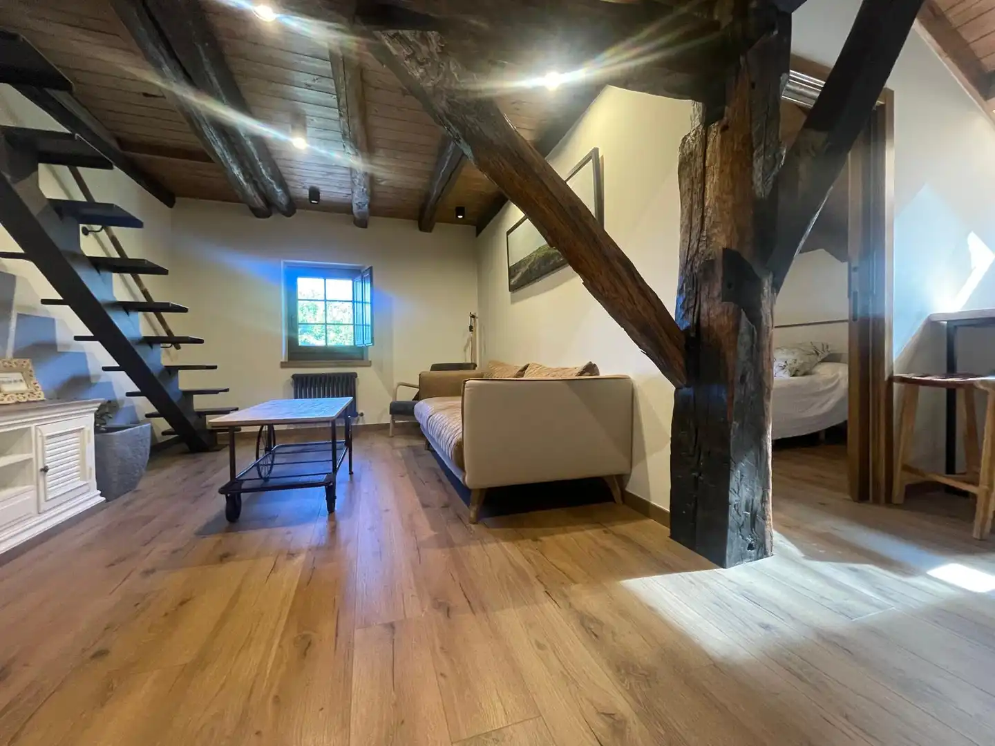 Sala de estar de Finca rústica en venta en Lekeitio con Aire acondicionado, Jardín privado y Parquet