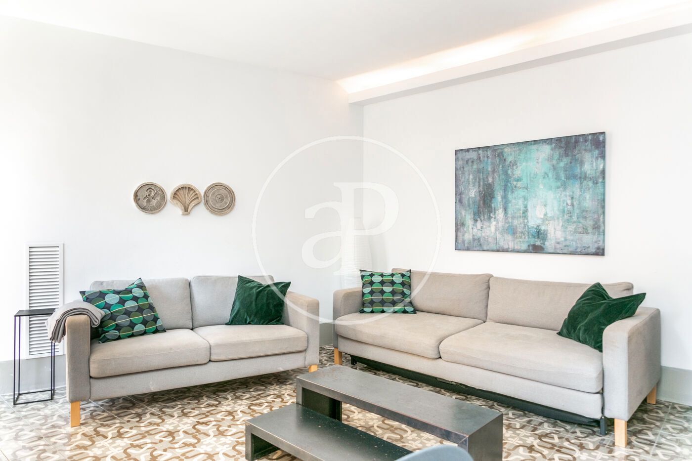 Sala de estar de Piso de alquiler en  Palma de Mallorca con Aire acondicionado, Amueblado y Balcón