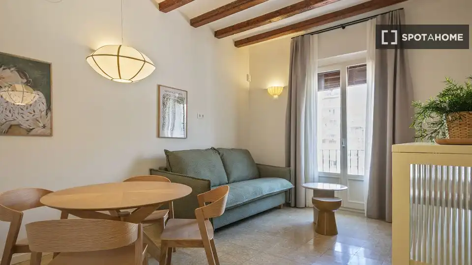 Sala d'estar de Pis de lloguer en Barcelona amb Aire condicionat, Calefacció i Moblat