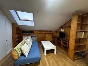 Living room of Attic for rent in Alcalá de Henares  with Heating, Furnished and Microwave