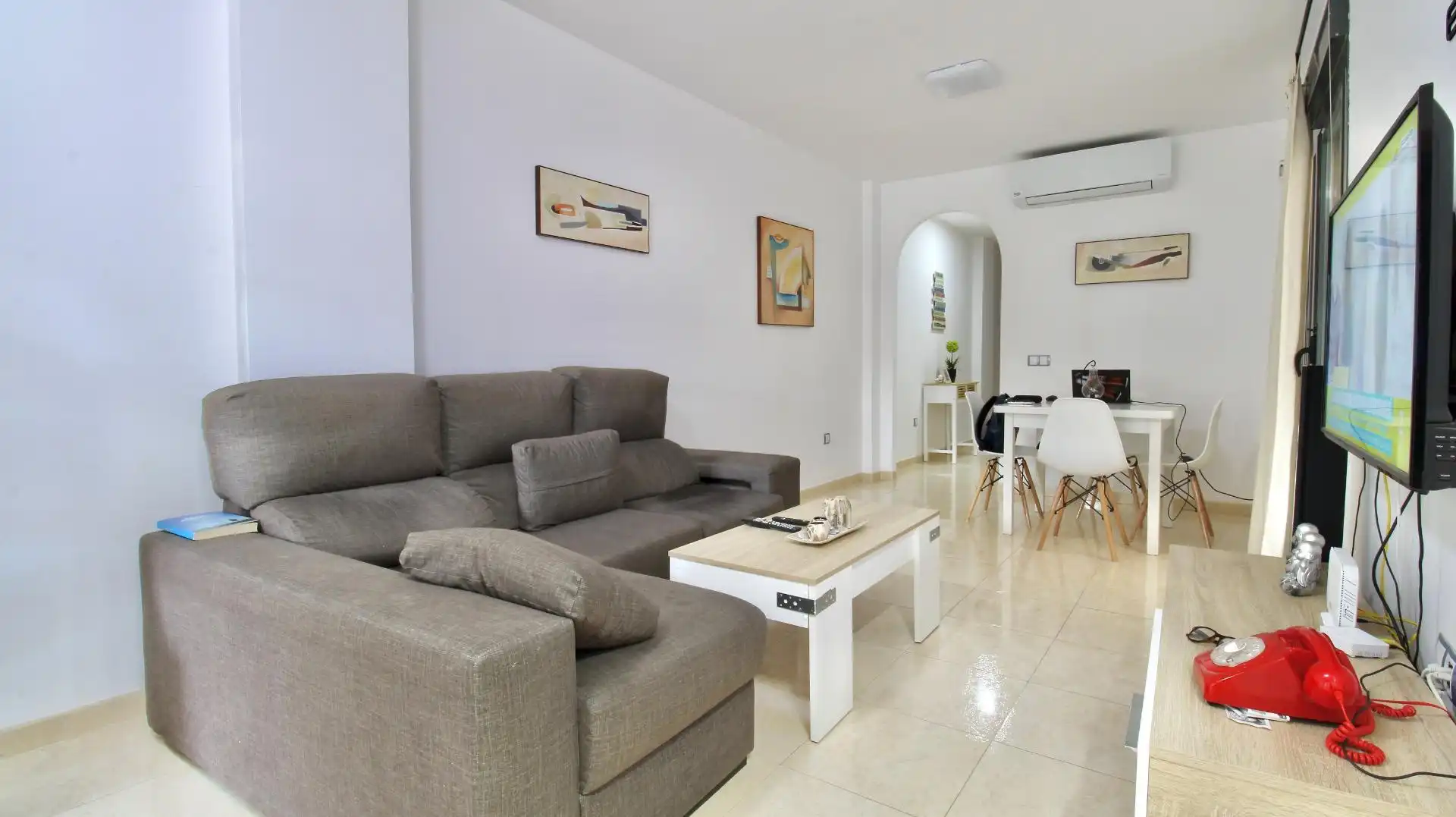 Living room of Flat for sale in Vícar  with Air Conditioner, Private garden and Terrace