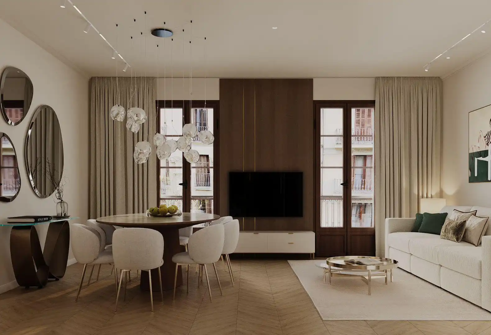 Sala de estar de Piso en venta en Barcelona con Aire acondicionado, Calefacción y Parquet