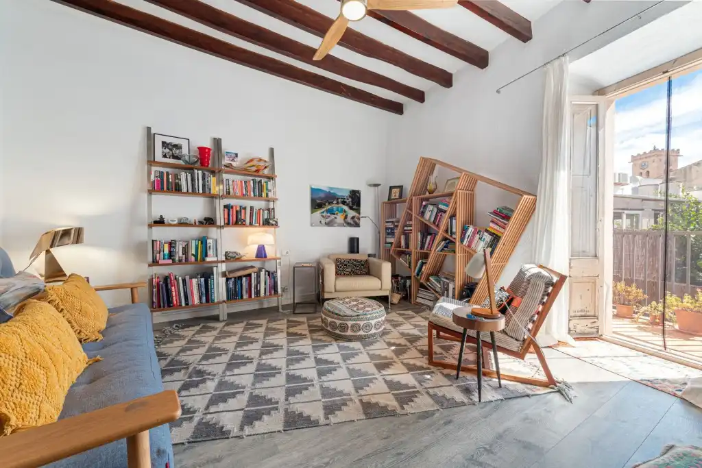 Sala de estar de Finca rústica en venta en Pollença con Aire acondicionado, Calefacción y Terraza