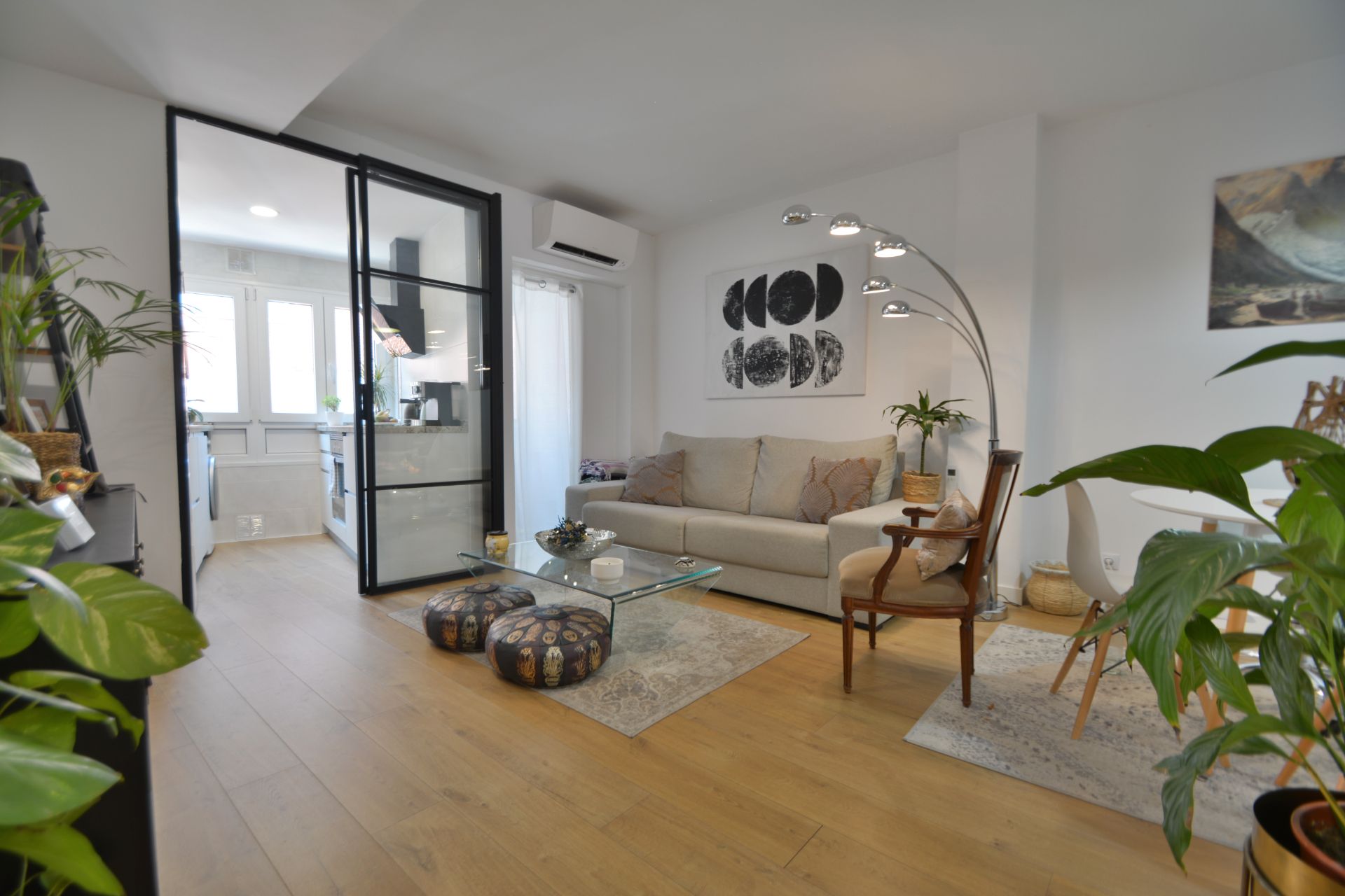 Sala d'estar de Pis de lloguer en  Madrid Capital amb Aire condicionat, Calefacció i Terrassa