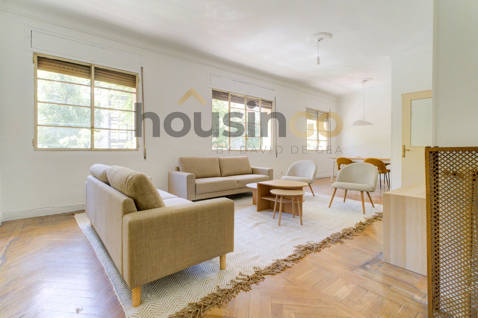 Living room of Flat to rent in  Madrid Capital  with Heating, Parquet flooring and Terrace
