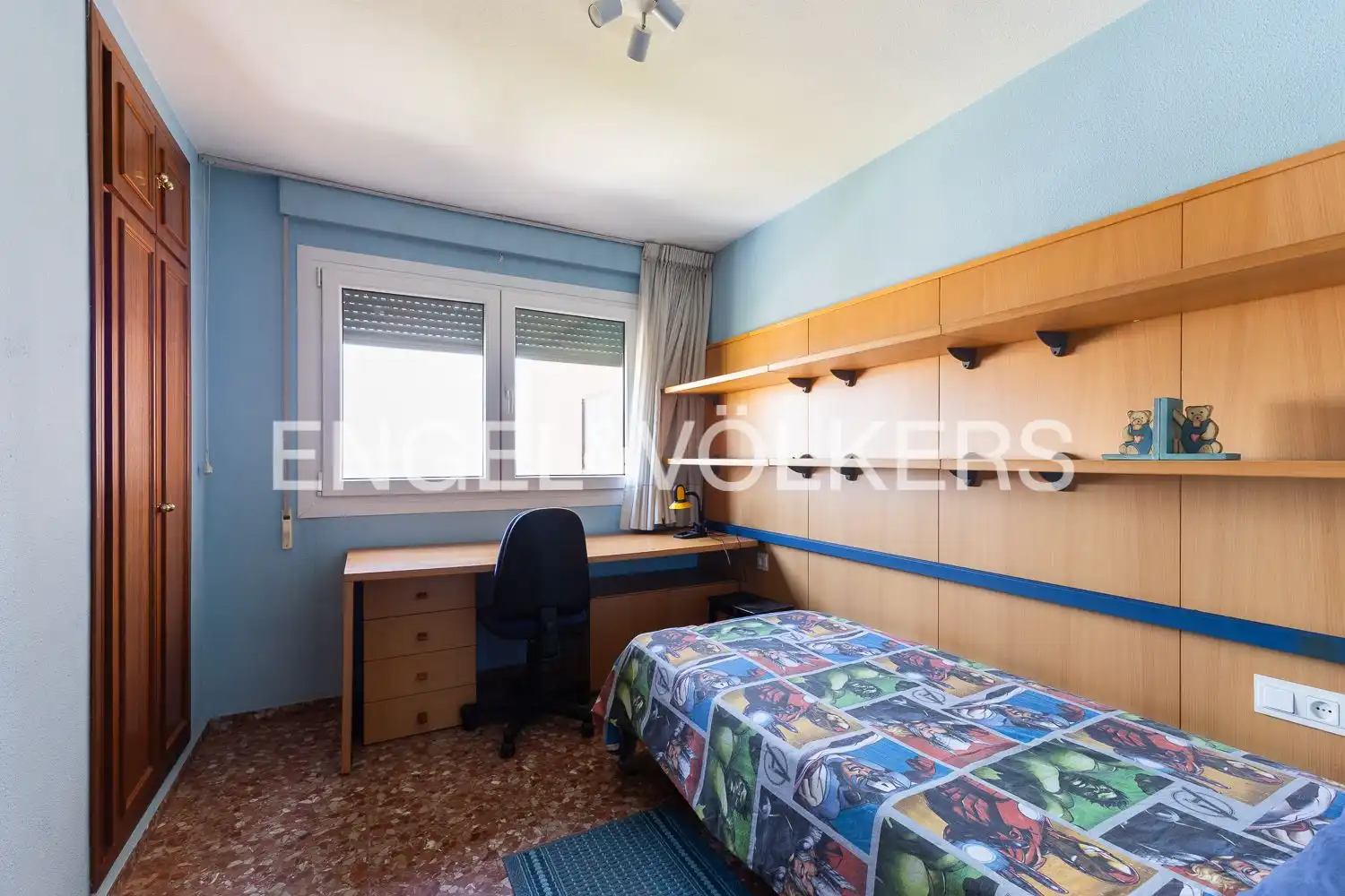 Schlafzimmer von Wohnung zur Miete in Valencia mit Klimaanlage, Heizung und Terrasse