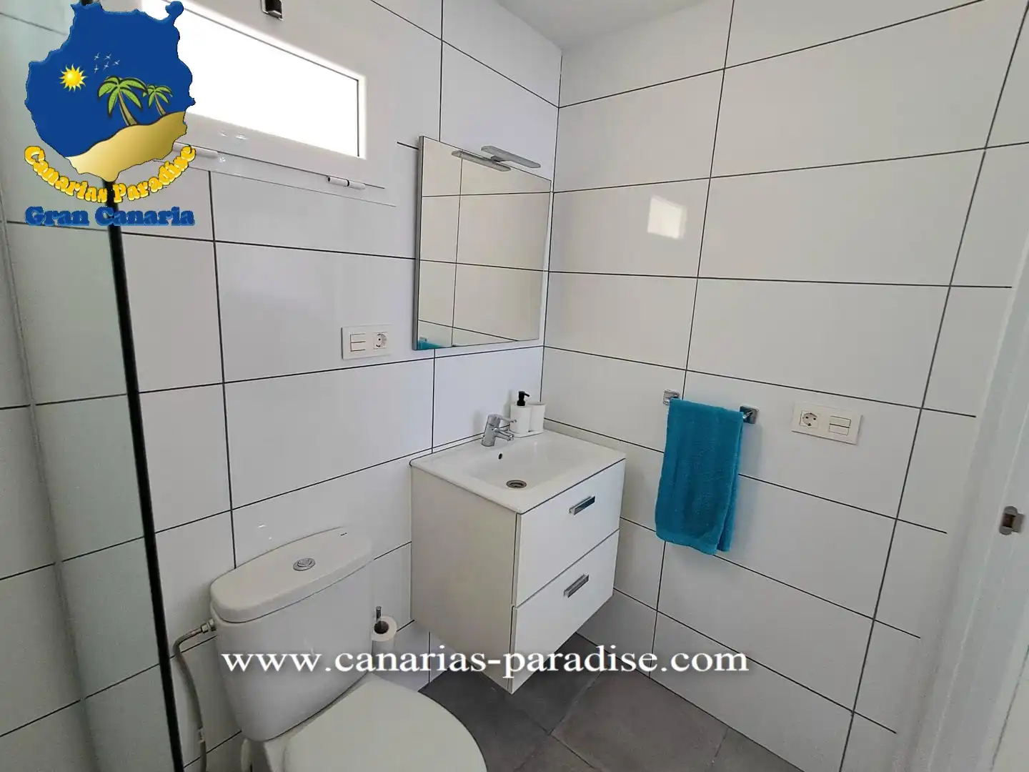 Badezimmer von Maisonette zum Verkauf in Mogán mit Klimaanlage, Terrasse und Möbliert