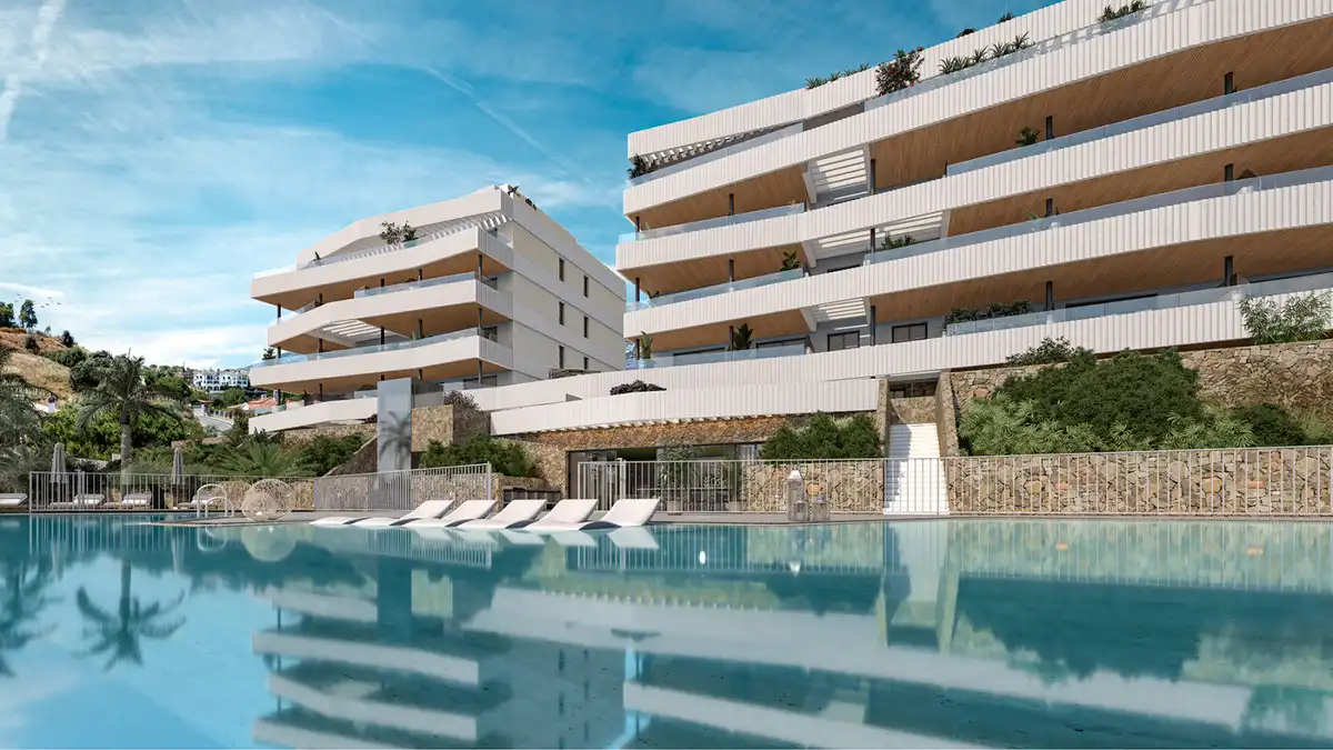 Piscina de Apartamento en venta en Mijas con Aire acondicionado, Calefacción y Jardín privado