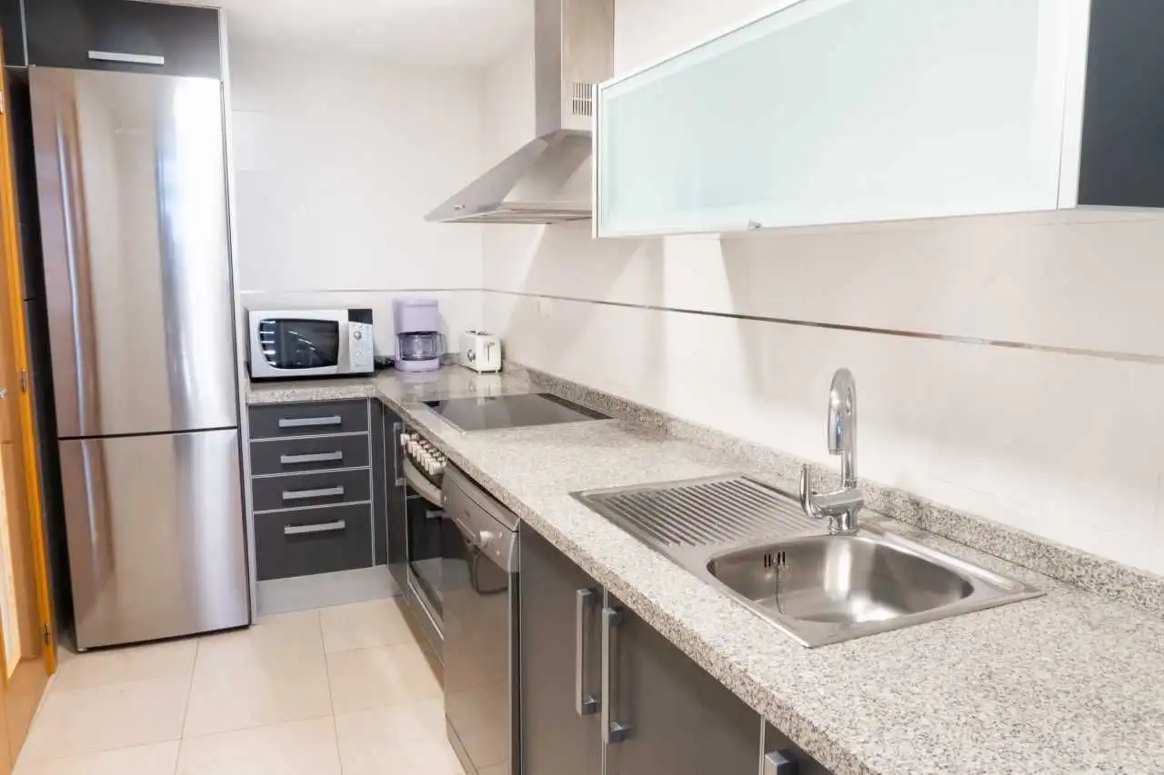 Kitchen of Apartments for rent in Benidorm  with Air Conditioner, Private garden and Terrace