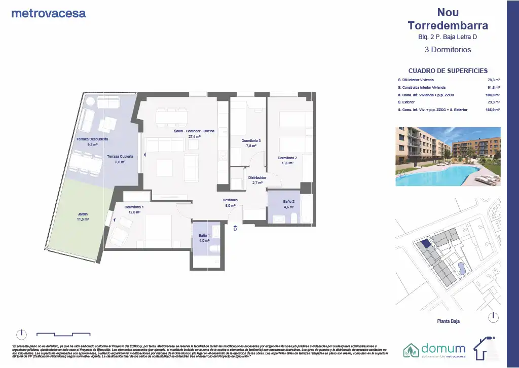 Erdgeschosswohnung mit Pool zum Verkauf in Hort de l’Oca y Begònia, imagen 2